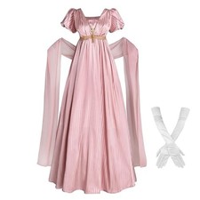 Nuoqi Regency Dresses Women 1800s Victorian Dress Empire Waist Ball Gown with...