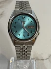 Vintage Seiko 5 Automatic Watch Turquoise Dial /DayDate 21 Jewels/ perfect