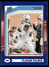2024 Donruss #384 Tejhaun Palmer Press Proof Blue RC Arizona Cardinals