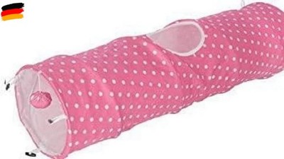 Kerbl Pet Katzentunnel Puntino pink/weiß, 100cm, Ø 25cm