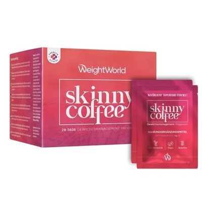 Skinny Kaffee Pulver in 28Beutel - zum Abnehmen, Gewichtsmanagement - Grüner Tee