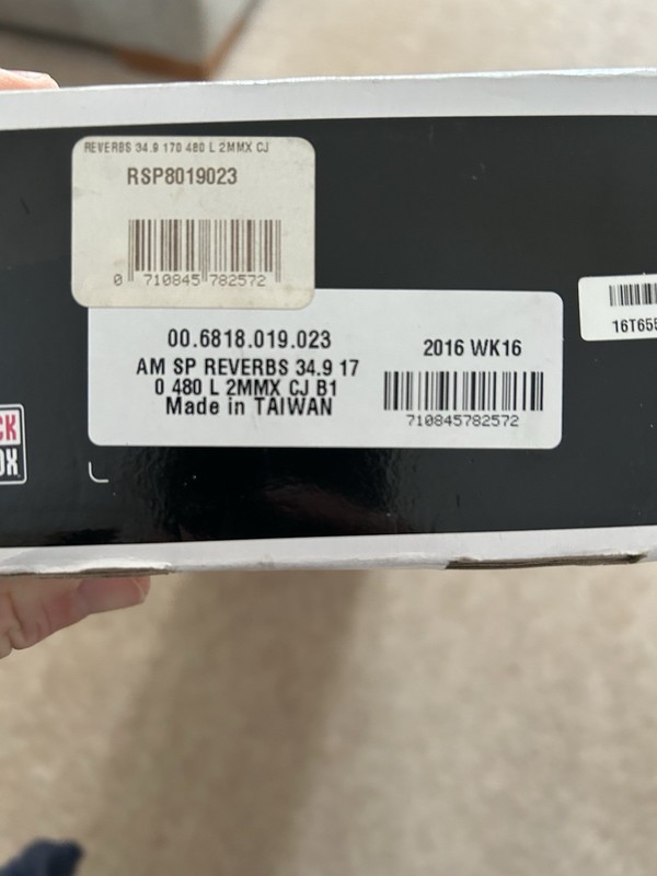 RockShox Reverb Stealth B1 MMX dropper seatpost 316 / 170mm drop / 480mm length