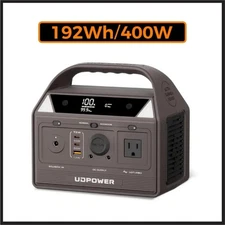 UDPower C400 192Wh Portable Power Station 400W Surge AC LiFePO4 Solar Generator