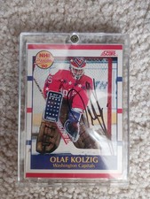 Olaf Kolzig Signed 1990-91 Score #392 Rookie Card Auto PSA A. rookie card picture