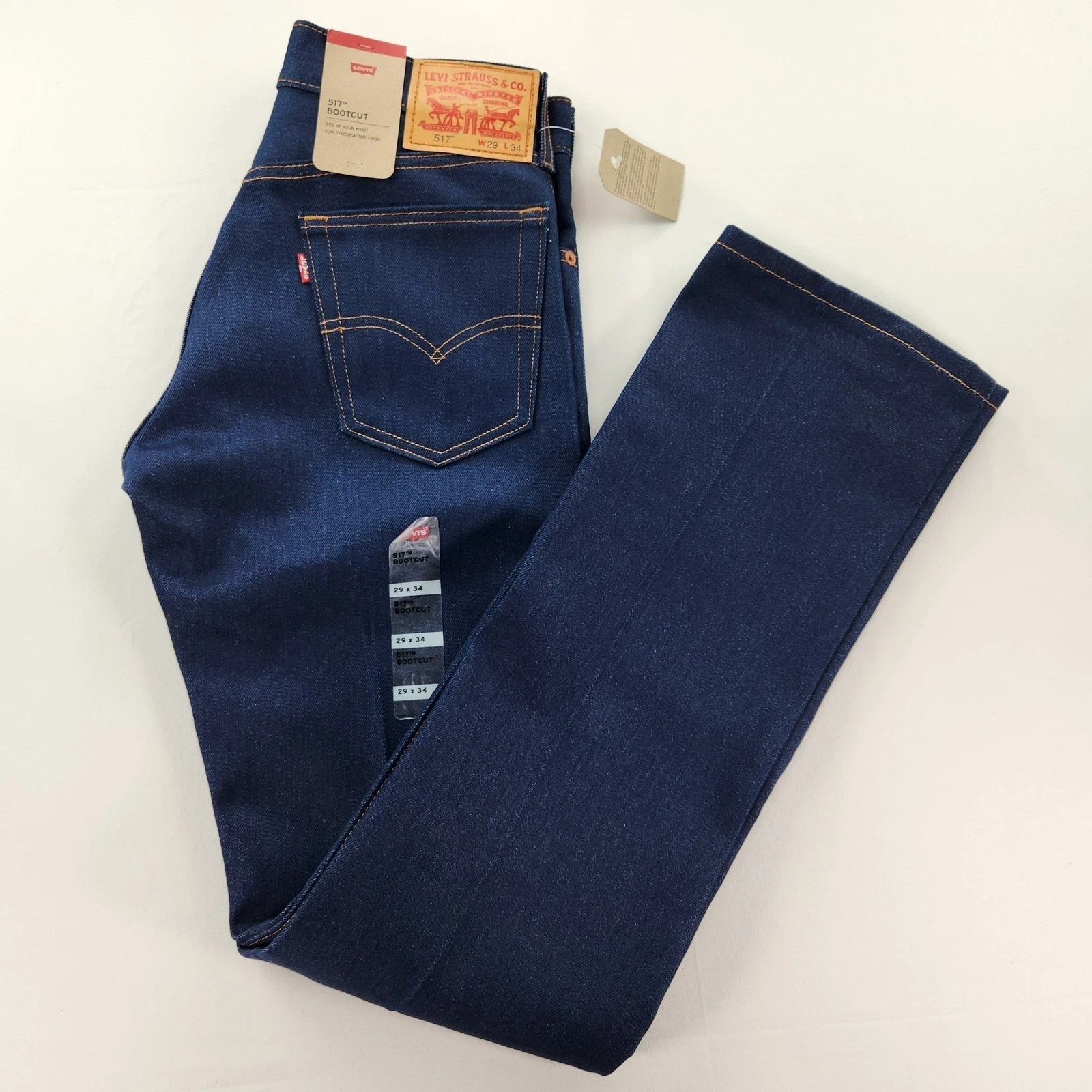 Levi's 517 Bootcut Jeans Men 29x34 Dark Wash Blue New Western Cowboy Denim