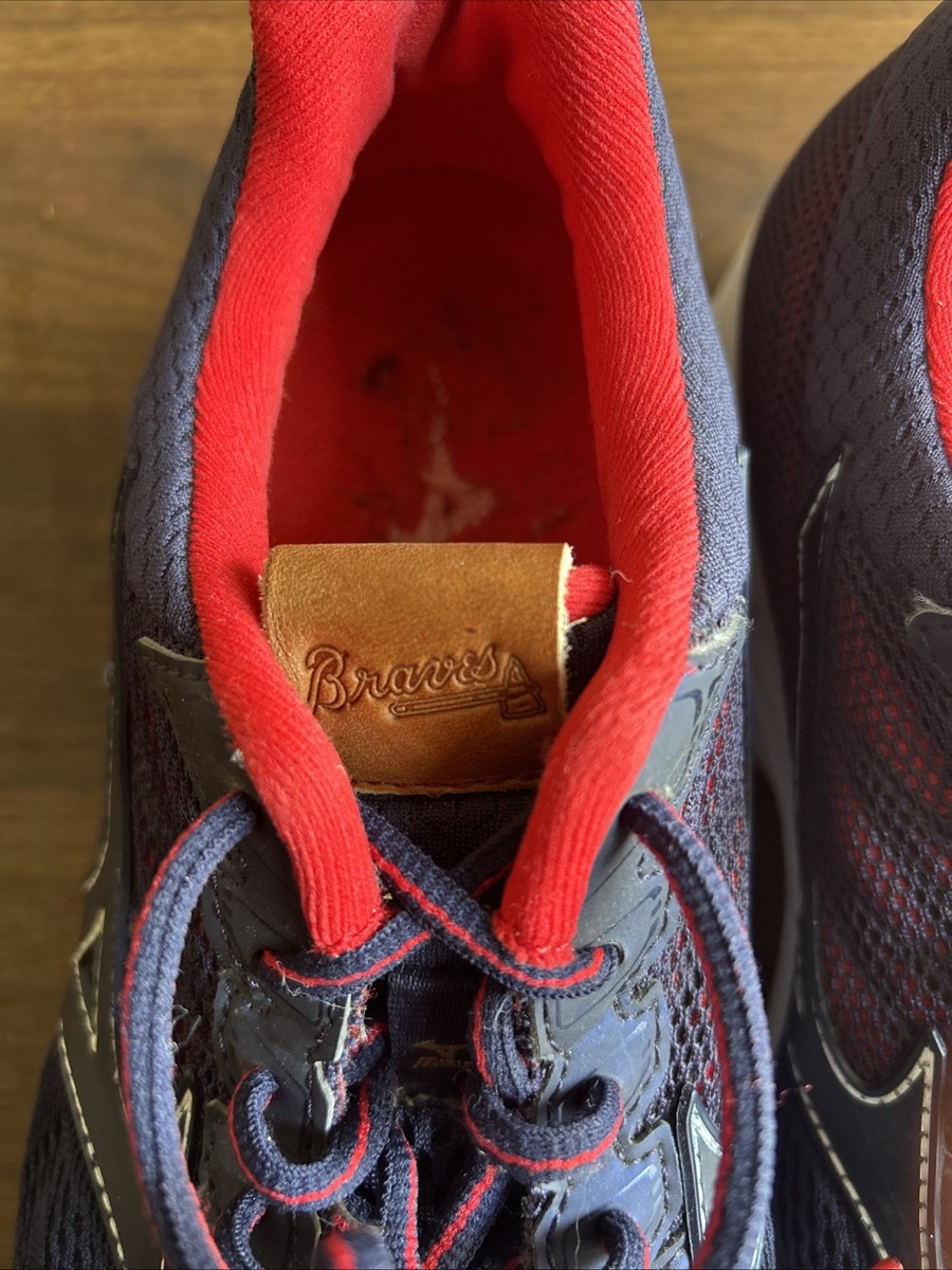 Mizuno, Rare, Atlanta Braves, 755, Red, Blue, Wave Rider, Road