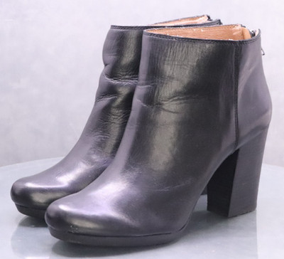 Madewell Pauline $250 Women's Back Zip Booties Boots Size 10 Leather Black