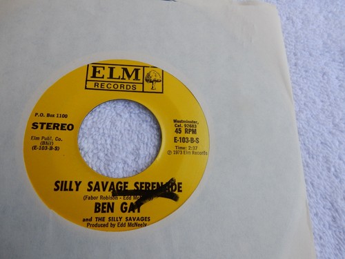 NOVELTY BEN GAY ON ELM LABEL 45 RPM 7