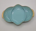 Vintage Fire King Delphite Blue 3 Section Divided Relish Dish