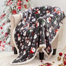 Christmas Throw Blanket, Fuzzy Fluffy Soft Cozy Blanket, Fleece F