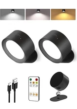 LED Wall Mounted Lights,Rechargeable Wall Sconces Lamp For Bedroom,3 Color Temps