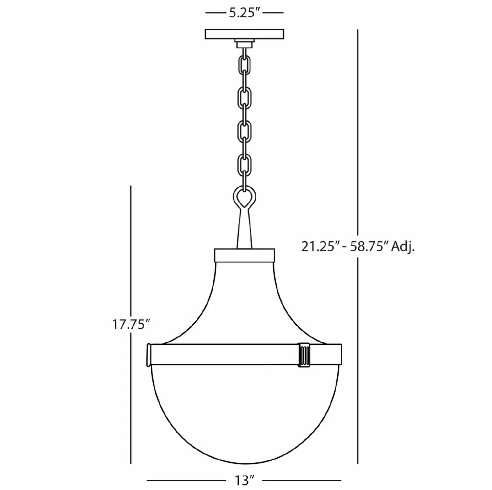 Robert Abbey Brighton Pendant Brighton 13" Pendant - Brass - Image 4 of 4