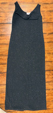Vintage J.B.S. LTD Black Glitter Maxi Dress Cowl Neck - Made in USA Size 10