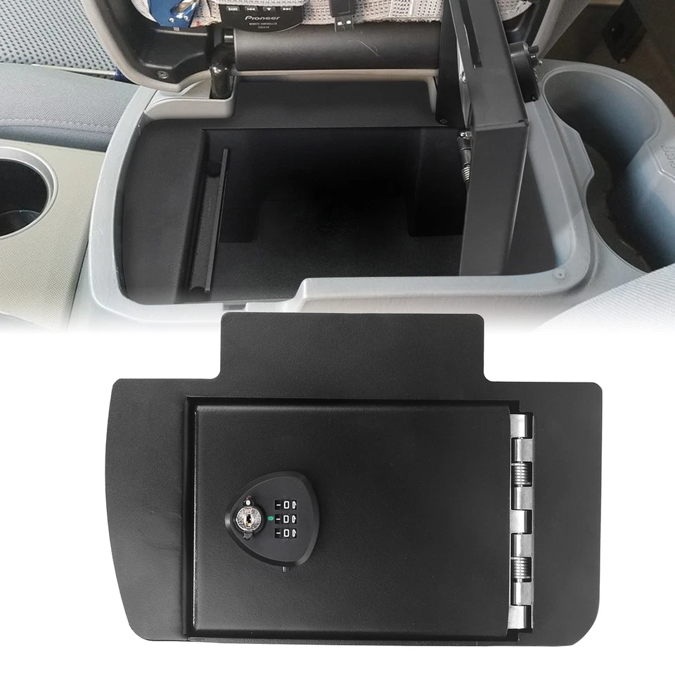 Fits Toyota Tacoma 2005-2015 Center Console Gun Safe Interior Black Storage Box - Image 2 of 4