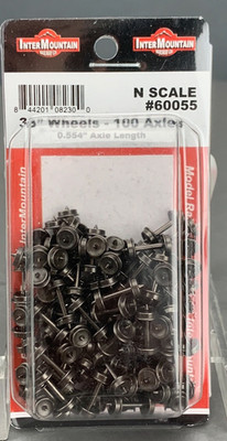 N Scale Intermountain #60055 33  Metal Wheelsets 100 Axles 0.554  Length N695