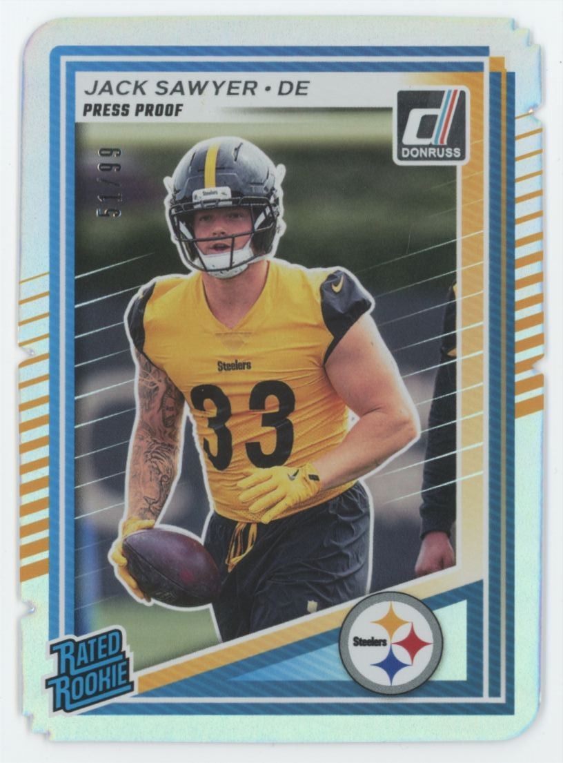 2025 Donruss Silver Die-Cut Press Proof Jack Sawyer Rookie /99 Steelers #390 A45