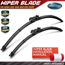 2x Front Side 28 24 Windshield Wiper Blades For Honda Civic 2006-2011 Coupe