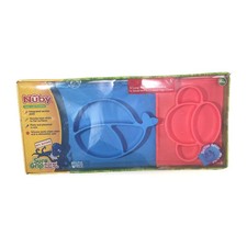 NUBY Sure Grip Miricle Mat x2 w/ Whale Monkey Silicone Dishwasher Safe