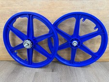 20 Mag Blue Plastic 6 Spoke Wheels Front And Rear For Any Bmx Bike Bicycle 20 Mag Blue Plastic 6 Spoke Wheels Front And Rear For Any Bmx Bike Bicycle