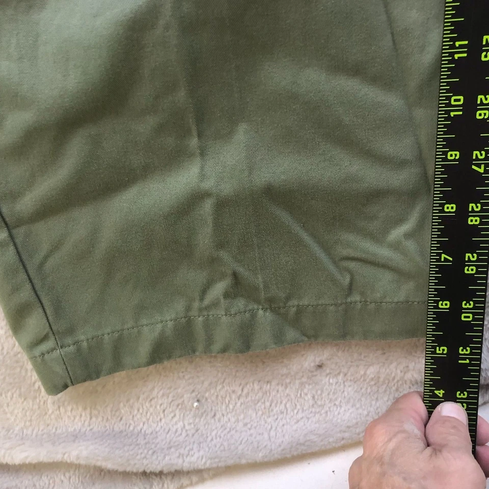 Мужские брюки George размер 44x32 Chino классические плиссированные повседневные дорожные оливково-зеленые - Изображение 3 из 4