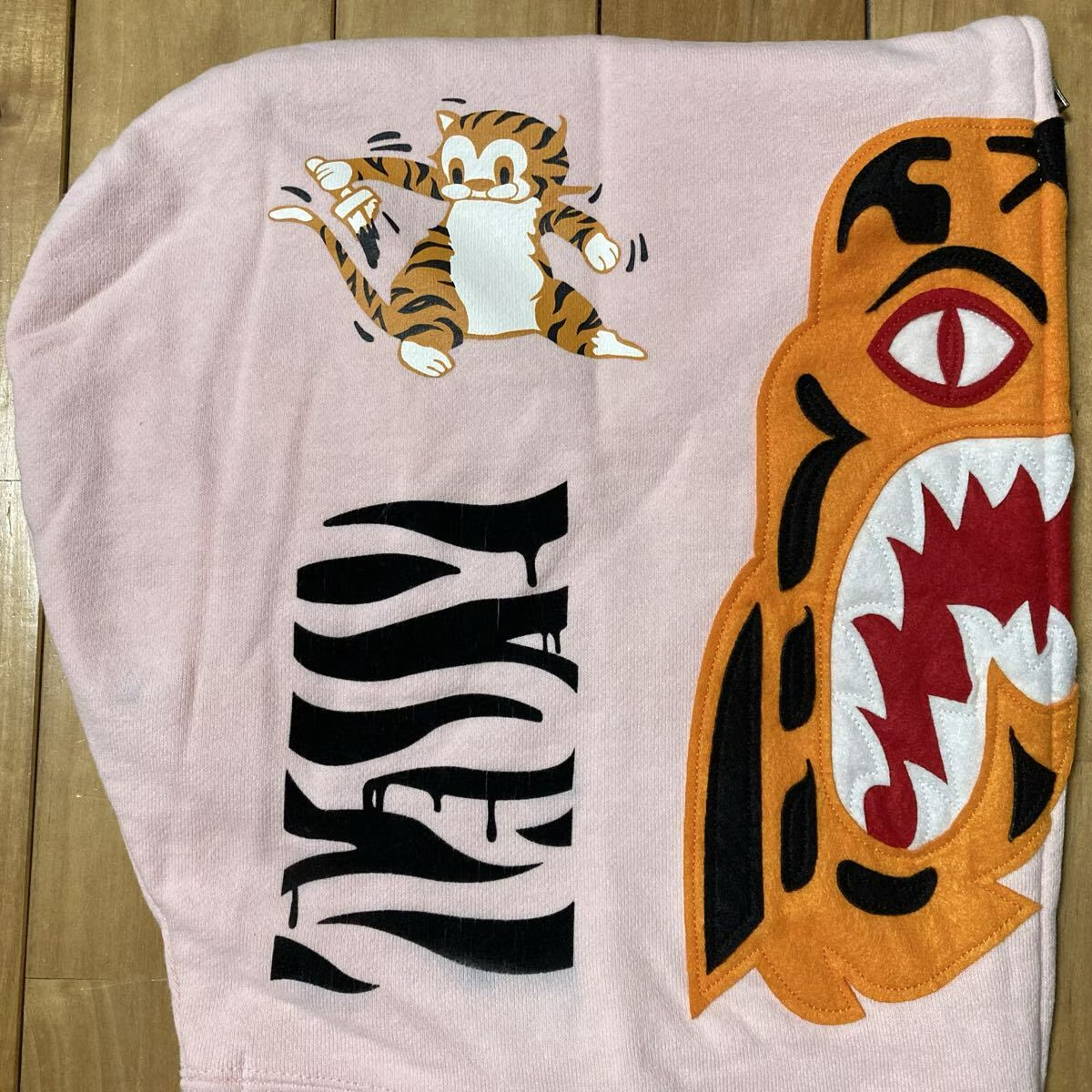 Vintage BAPE Pink Tiger Full Zip Hoodie NIGO A Bathing Ape Size XL