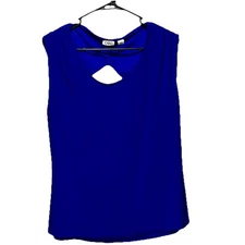 Cato Women's XL Deep Blue Sleeveless Top with Cut Out Back- Chic & Comfy
