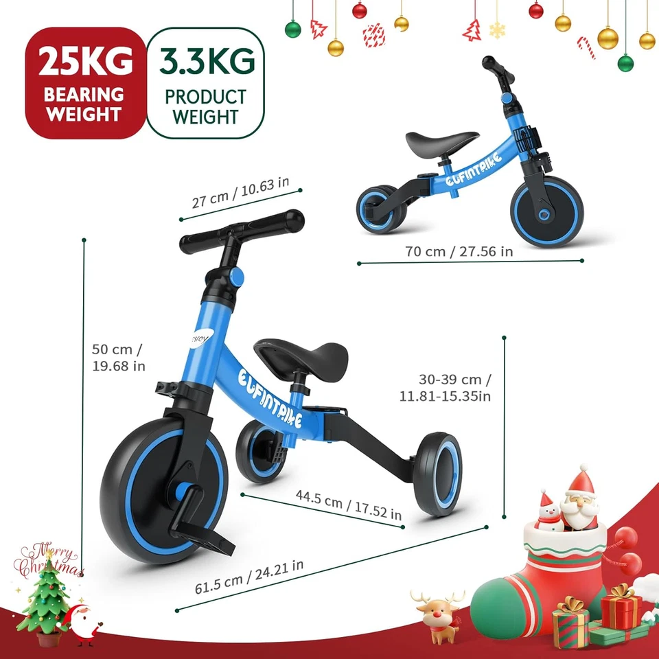 Bicicleta de acero al carbono para niños de 24" de longitud para niños pequeños de 1 a 5 años con pedal, asiento ajustable Foto 3 de 4