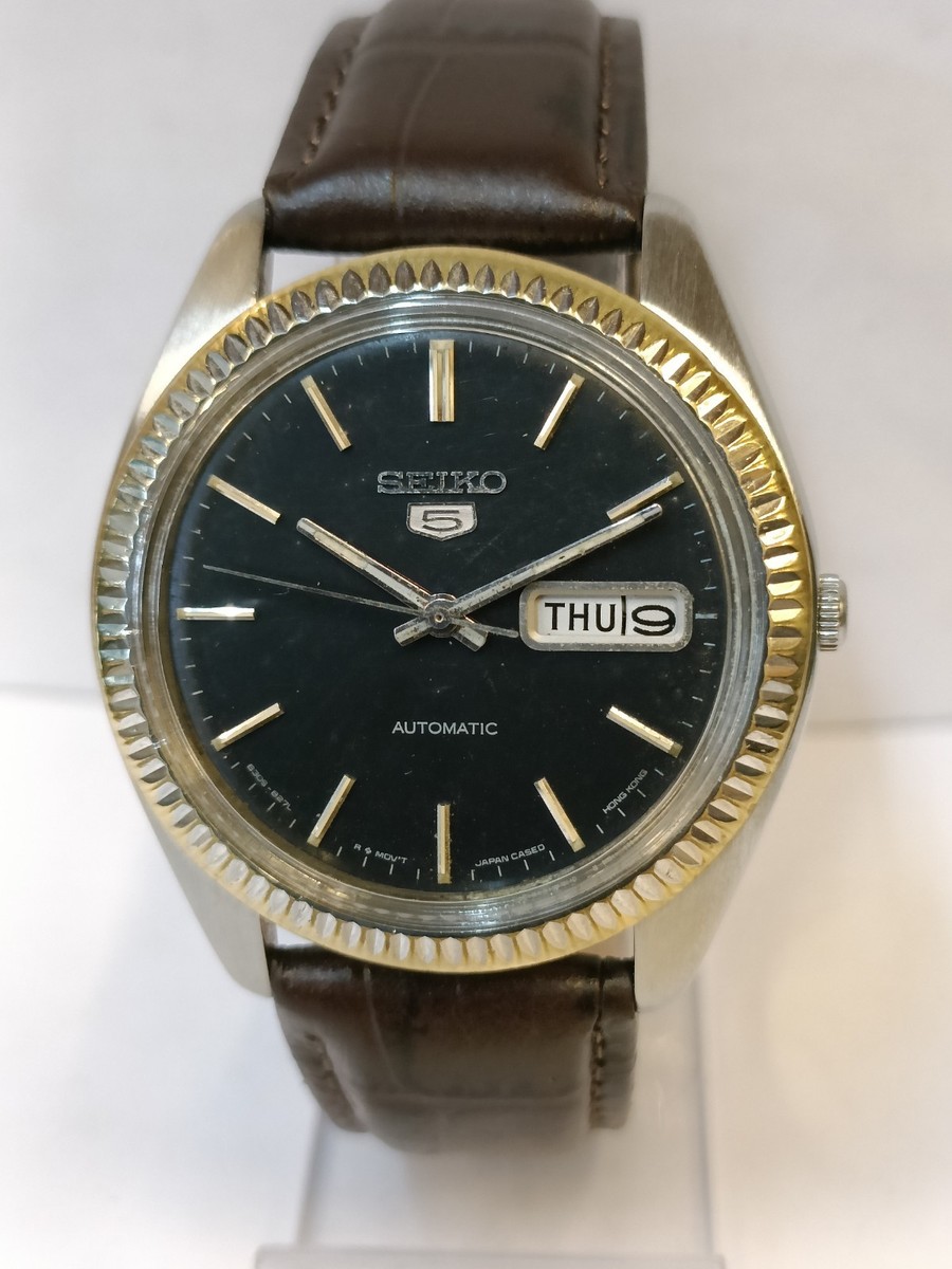 VINTAGE SEIKO 5 AUTOMATIC BLACK DIAL 6309-8790 JAPAN MEN'S WORKING