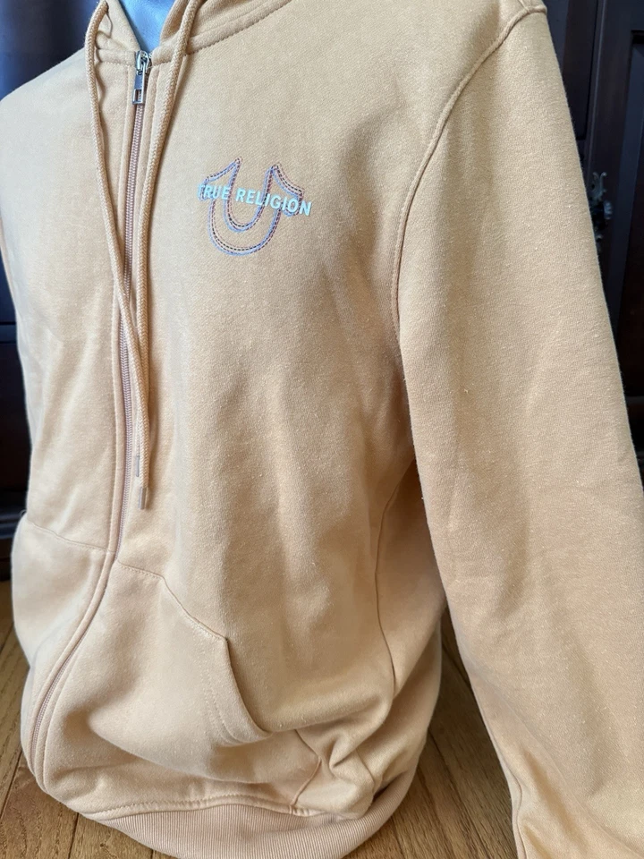 Nueva Sudadera con Capucha True Religion Cremallera Completa Roble Bluff Naranja Logo Talla M Unixex Foto 4 de 4