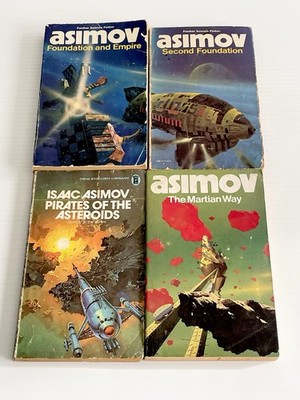 Isaac Asimov book lot of 4 Foundation & Empire Second Foundation The Martian Way