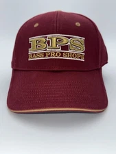 Bass Pro Shops  BPS  Strapback Skull Hugger Baseball Cap Hat Adjustable Burgundy