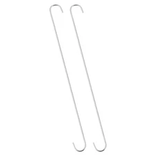S Hanging Hooks 20" Extra Long Steel Hanger Multiple Use Silver 2Pcs
