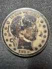 1913 Barber Silver Quarter - 90% Silver - Low Mintage Philadelphia Mint