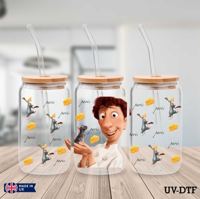 Ratatouille UV DTF Aufkleber - 16oz Libbey Dose Glasfolie yd449