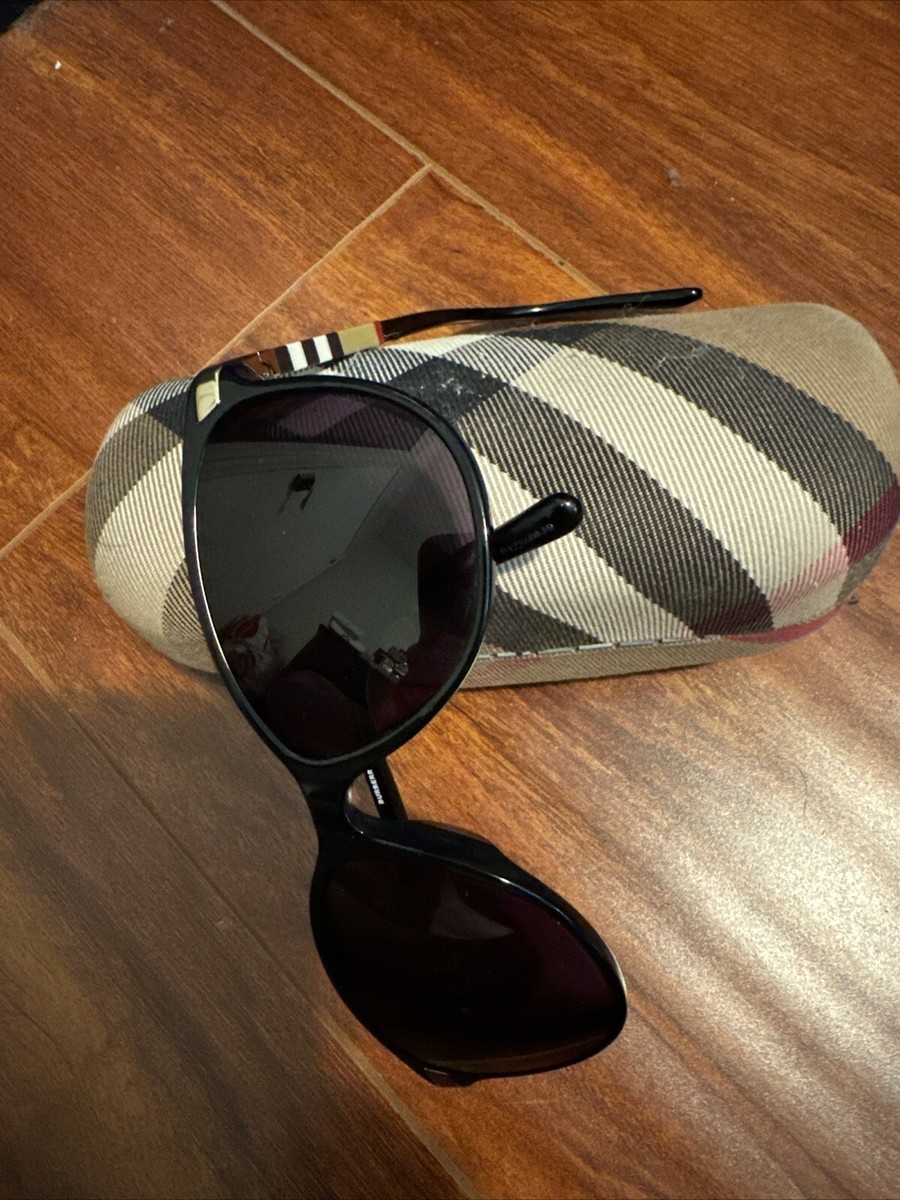 Burberry B4216 3001/T3 Sunglasses Womens 57-16 Black Cat Eye Polarized Italy Burberry Regent Collection Be 4216 Women Black Cat Eye  main image 4