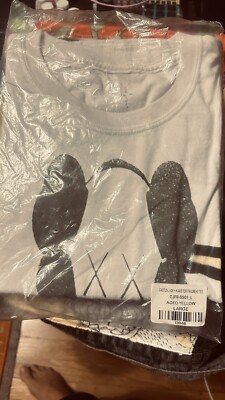 Travis Scott x Cactus Jack x Kaws 4 Fragment Tee Size L. Aged Yellow Bag Sealed!