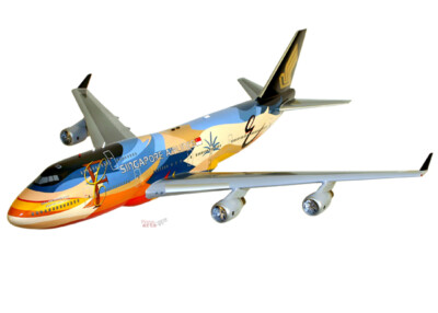 レア物！！SINGAPORE AIRLINE BOEING747-400模型 Boeing 747-400 Singapore Airlines Tropical Livery Solid Wood