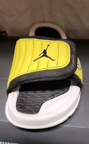 JORDAN HYDRO XIV RETRO 2014 654981 070 BLACK/BLACK-VIBRANT YELLOW-WHITE VNDS - Picture 8 of 16