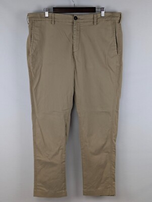 Joseph Abboud Khaki Pants Mens Fit 40x31 Tan Stretch Flat Front Classic Chino