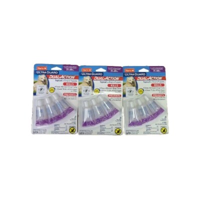 3 Pack Hartz UltraGuard DualAction Flea Tick Drops for Dogs & Puppies, 31-60 lbs