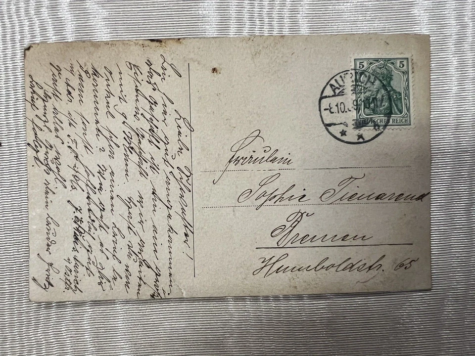 RARE~ANNA FUHRING~ DEUTSCHES REICH 5 CENT~ ENGRAVED~ GREEN~ GERMAN STAMP~WALDRAF - Image 4 of 4