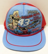 VINTAGE Nascar Hat Cap Snapback White Red Richard Petty Racing STP Mens 90s