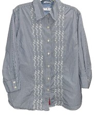 Blusa Tommy Hilfiger Top Talla Grande 20 Bordada Ojales Abotonados Carrera Diversión
