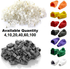 RJ45 CAT5E CAT6 NETWORK LAN ETHERNET PATCH CABLE PLUG END Connectors & Boots Lot