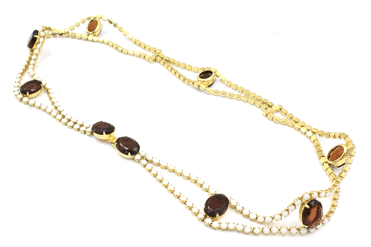 Julana Faceted Topaz Glass Rhinestones Embellished Jeweled  display picture 2