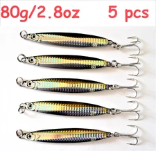 5 Pieces 80g/2.8oz Brown Colt Sniper Metal Jig Knife Vertical Fishing Lures