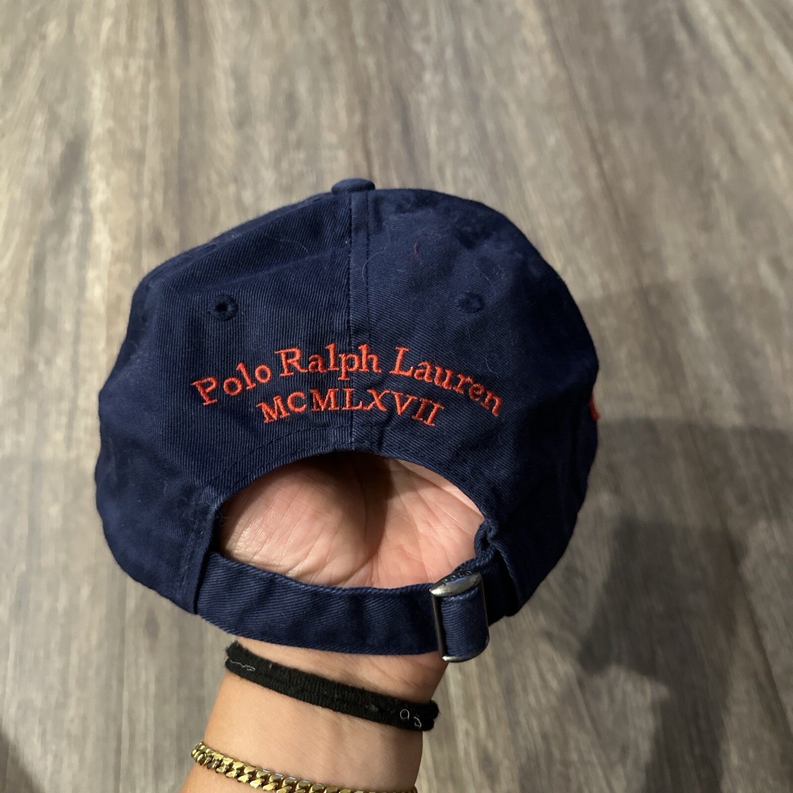 Cappello Polo Ralph Lauren Rosso Navy #3 Big Pony Berretto Cinghia Regolabile