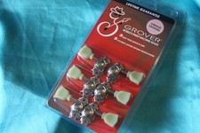 Grover Vintage Style Deluxe Locking Tuners, 533NK, Nickel, Crown Plastic Buttons