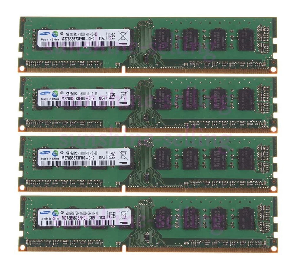 20GB Samsung 10X 2GB 2Rx8 PC3-10600 DDR3 1333Mhz 240Pin Desktop Memory DIMM #DD1 - Image 2 of 4