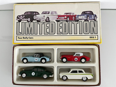 Four Rally Cars, Corgi, Limited Edition D53/1 Jaguar,Ford, Austin Healey, MG